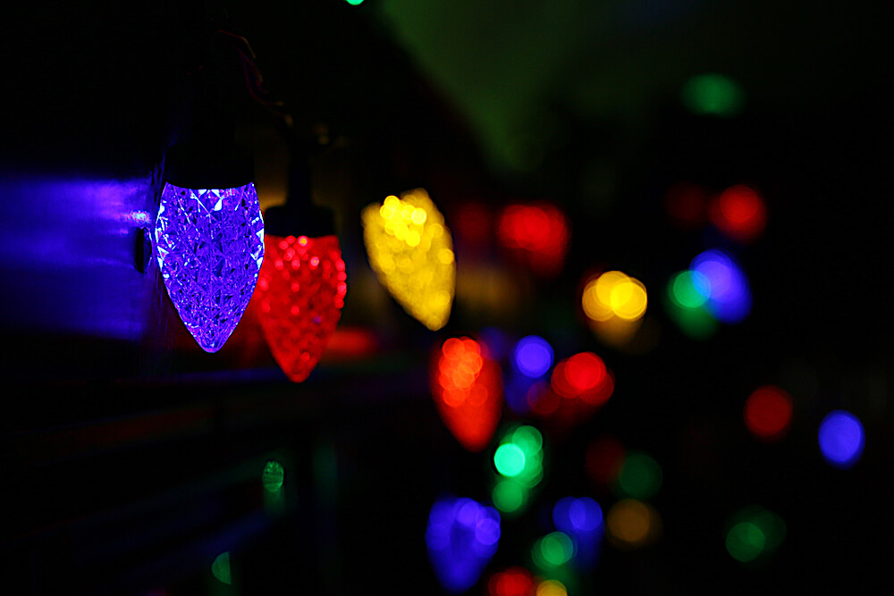 Pam took this artsy shot of the Christmas lights in the bus.