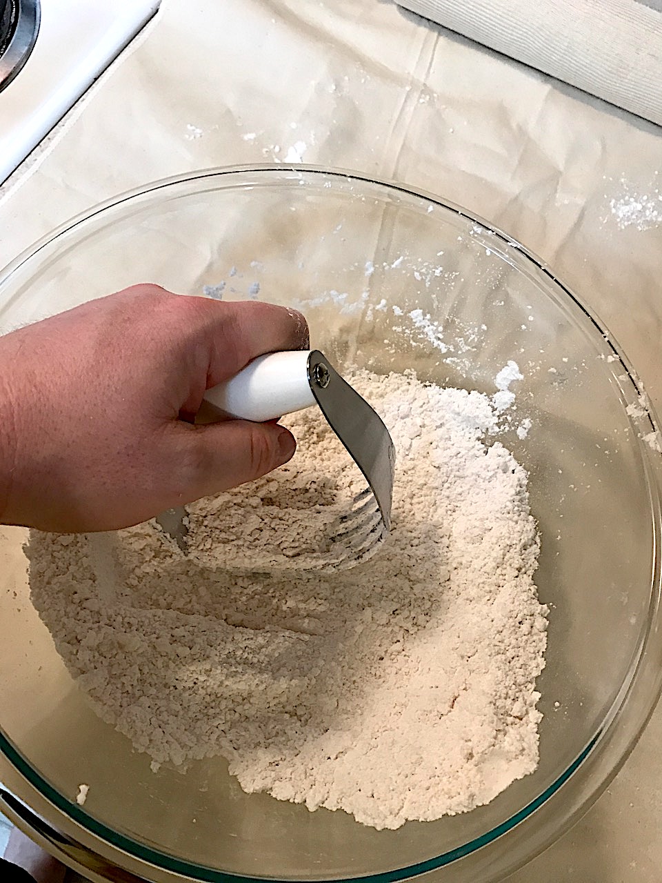 Cutting in the Crisco, just as Chris did.