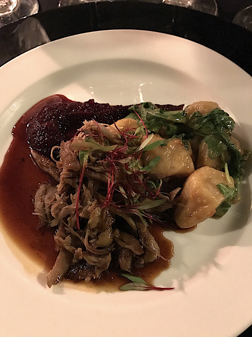 Duck confit with sweet potato gnocchi. ( I love gnocchi.)