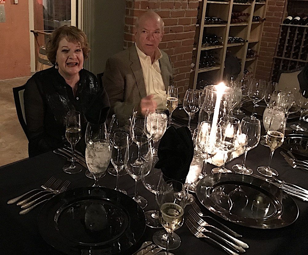 Monique and Bruce Anderson settling in for the next course.