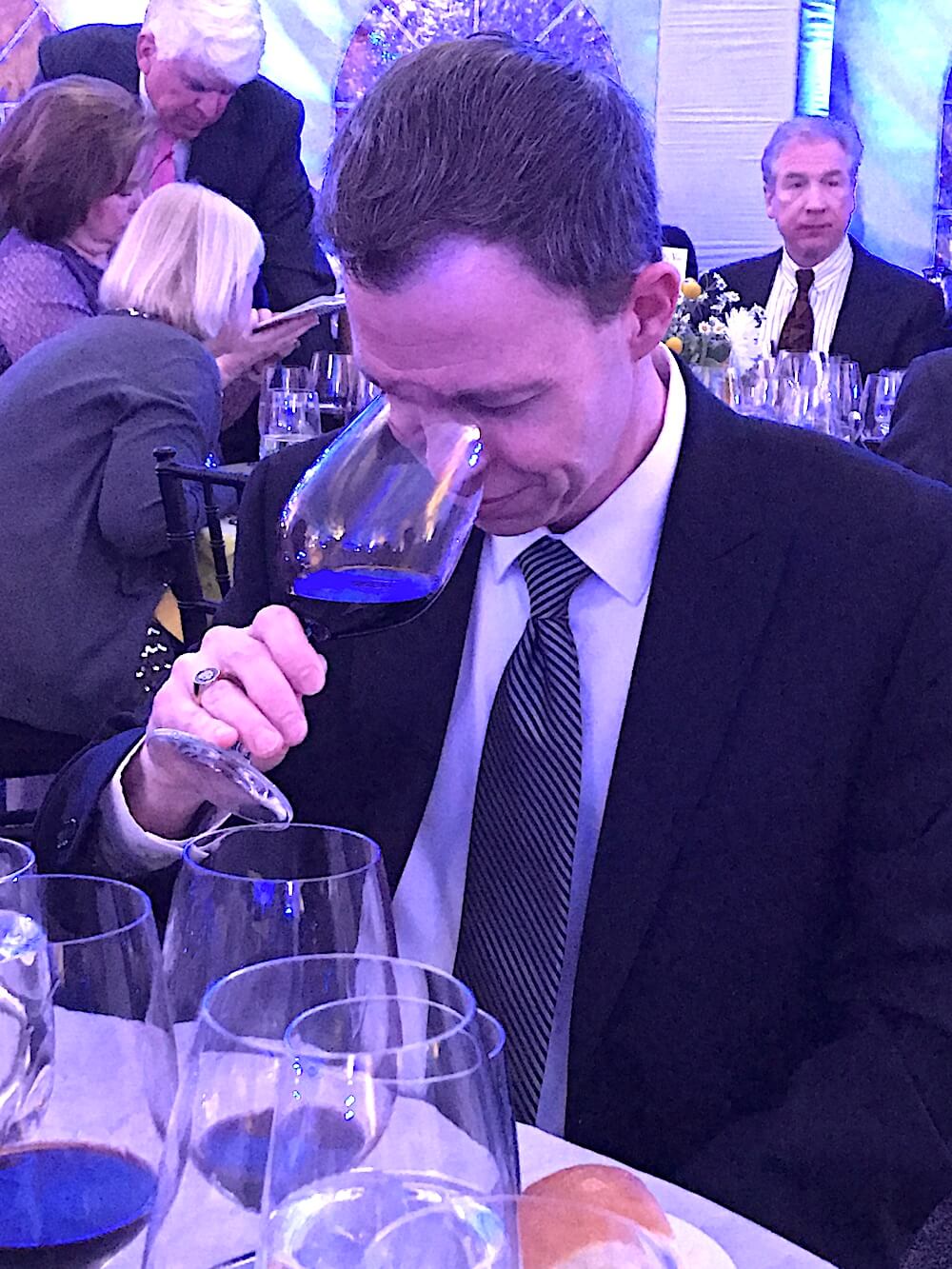 Our table mate Shaun White, who plays trumpet in the Knoxville Symphony, enjoys the vino. Congrats to Shawn who just got promoted to vice president of global rights management at Scripps Networks Interactive.