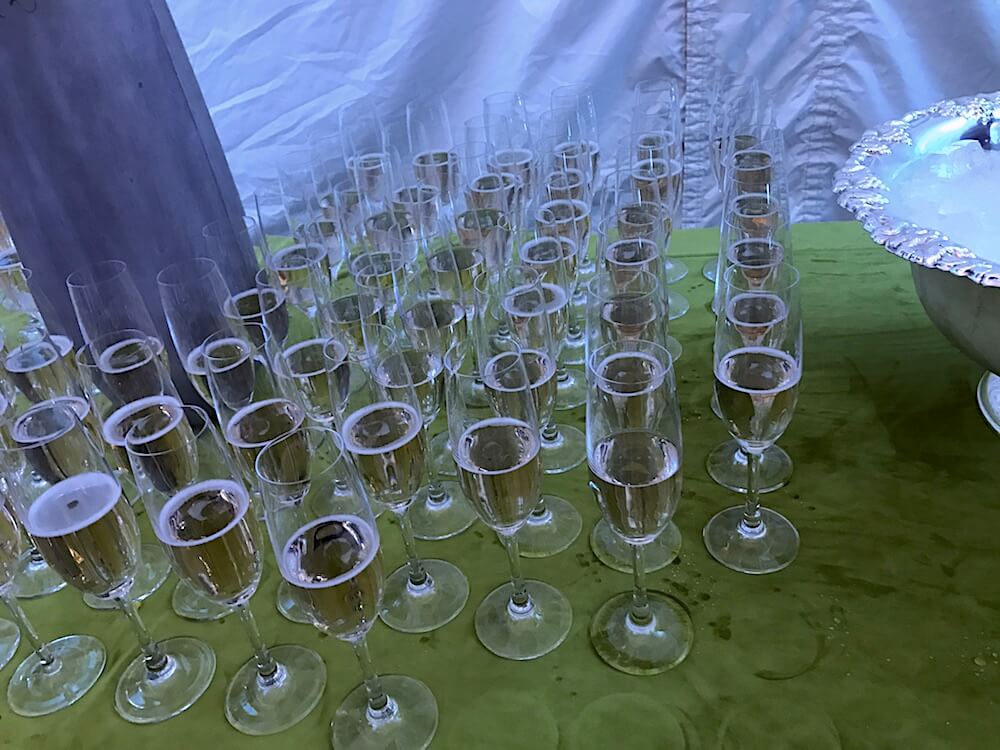 We were welcomed with champagne.