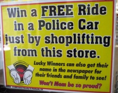sign Hahaha! This sign was on the door of the only little convenience store on the island. Loved!