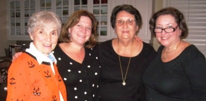 susans-family From right, Susan Brown's aunt our our hostess Nancy Batson, Susan's mother Sylvia Brown, Susan, and Marcella Taylor, a family friend.