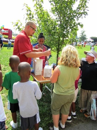 schwan The folks from Schwan passed out ice cream.
