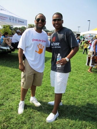 teirney-and-friend Tierney Bates, left, past president of the Urban League Young Professionals, chats with Jeremy Cook of SunTrust Bank.