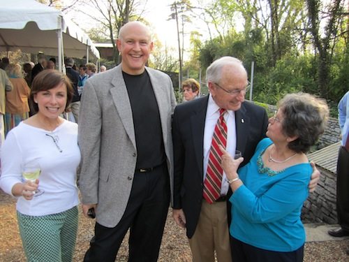 family-and-vince From left: Sally and Mike Ehrhardt, Dooley, and Sally's mother, Sarajo Watkins