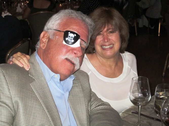 beckers Jerry and Susan Becker. (He is recovering from a detached retina -- and has a sense of humor about it, thank goodness.)