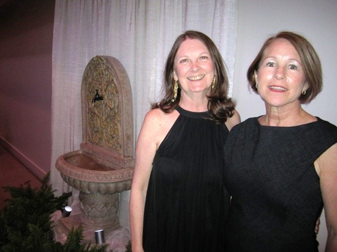gay-judith-and-fountain Gay Lyons, left, and Judith Foltz thought this fountain would add to the ambience. So they made sure it got there.