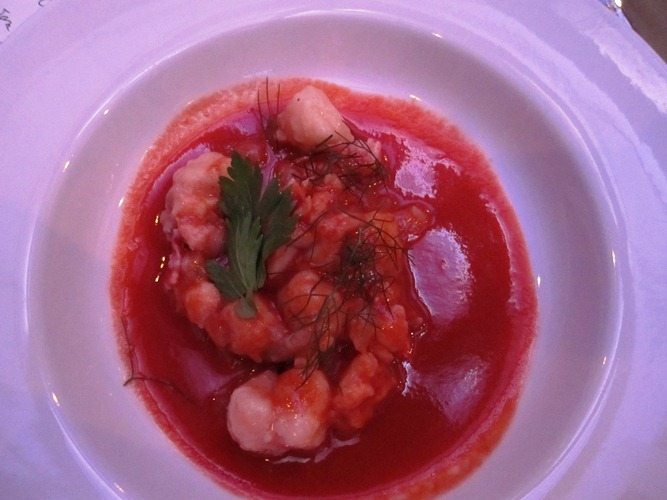 lobster-course Here's that lobster and gnocchi course.