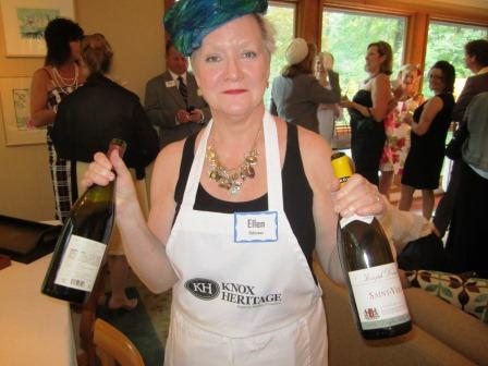 ellen-and-wine Ellen Robinson serves red and white wine. The white came from her wine cellar. Quoting character Betty Draper, Ellen said, "It's Burgundy. From France."