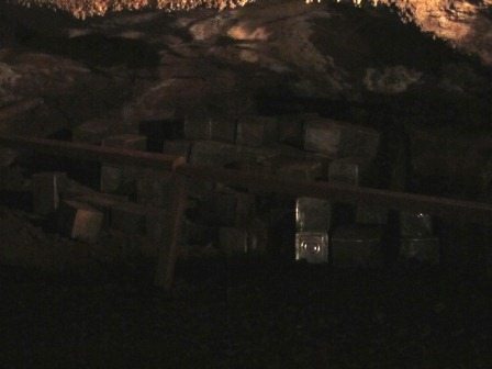 saltine-crackers The caves have been used as fallout shelters, too. These are the remnants of old saltine cracker tins.