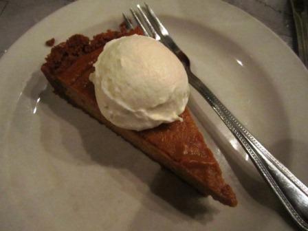 dessert1 Then it was time for dessert: sweet potato pie with ginger cream.