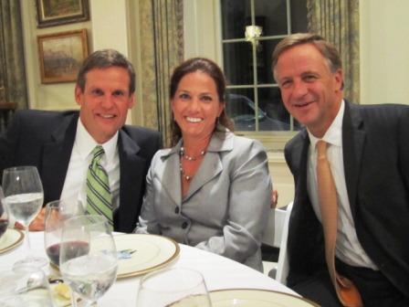 governor-and-dinner-partners Governor Haslam at the dinner table with Bill and Maria Lee of Franklin.