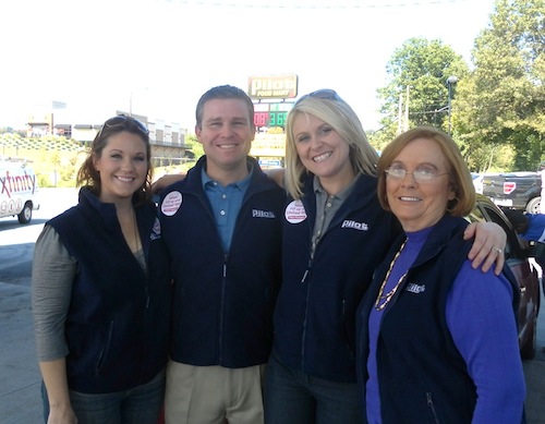heather-haley-mark-packer-whitney-kent-shirley-nash-pitts WVLT folks, from left: Heather Haley, Mark Packer, Whitney Kent and Shirley Nash Pitts. They were at the Pilot on Northshore, as well. (Shirley was the boss, from all reports!)