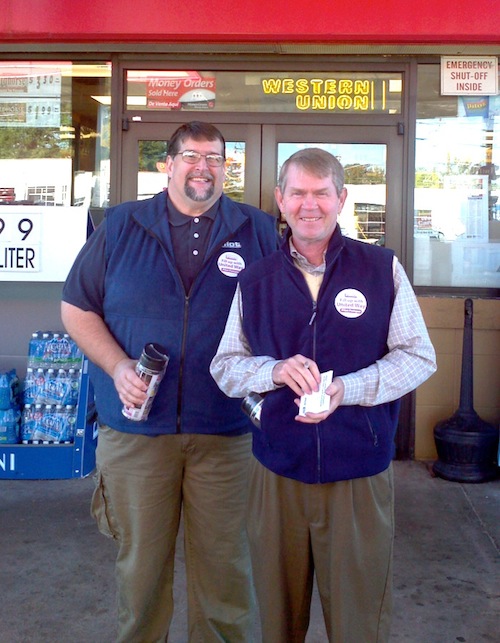 john-wilkerson-jimmy-hyams John Wilkerson, left, and Jimmy Hyams of The Sports Animal manned the Pilot at 9550 Northshore Drive.