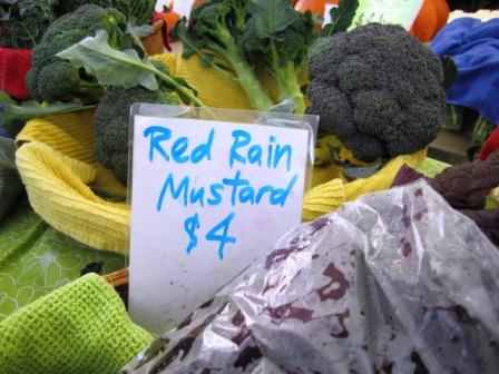 red-rain-mustard You don't see this at Kroger. But you do at Mountain Meadows Farm.