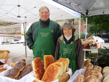 rick-and-mary-ann-bread Every week we buy a gourmet loaf of bread from Rick and Mary Ann Rickerman. My favorite is jalapeno cheddar; Alan likes the herb.