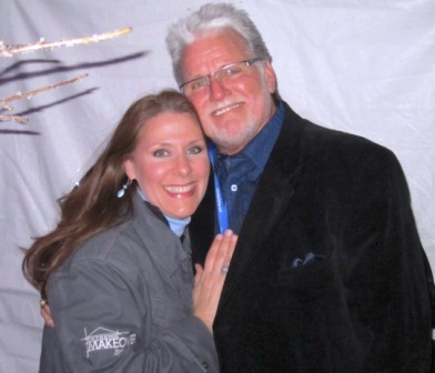 con-and-gina During the break, he posed for a lot of pictures. Here he is with Gina Changas, the VIP coordinator for the "Extreme" build. She's with Grace Construction.
