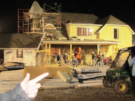 house-as-we-left Here is what the house looked like on Sunday night as we were leaving. Two days later it was finished!