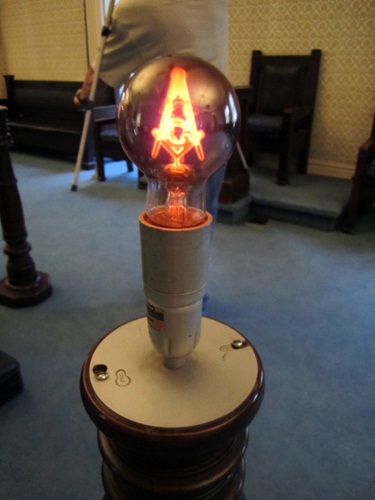 masonic-light In one room were several illuminated Masonic symbols. Weird.