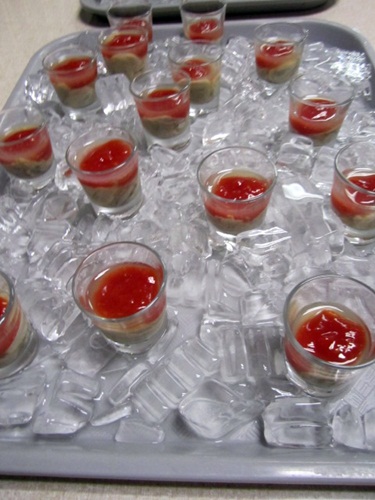 oyster-shots Oysters were said to be a big 19th century delicacy. They were brought into Knoxville by rail. We were greeted by oyster shots at the Masonic Temple.