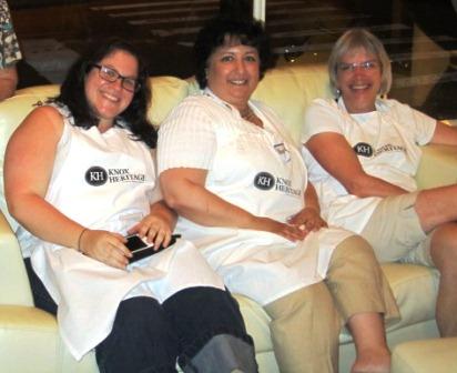 three-ladies Three hosts taking a well-deserved break: from left, Hollie Cook, Ghada Eid and Karen Eberle