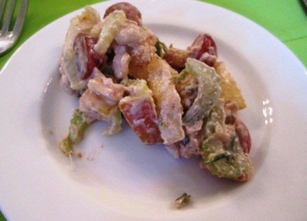 waldorf-salad Waldorf salad was a mainstay of meals in the early 20th century, which was the time period for this stop.