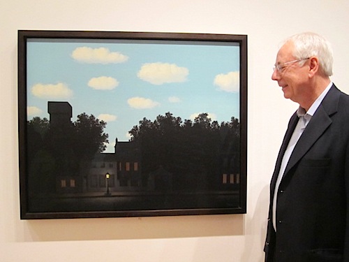 alan-and-magritte Does anyone else recognize this painting by Rene Magritte as the inspiration for my all time favorite record album, "Late for the Sky" by Jackson Browne? It is called, "The Empire of Light" and was painted in 1950.
