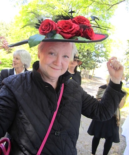 ellen-tries-on-hat Ellen Robinson trying on a real show-stopper!