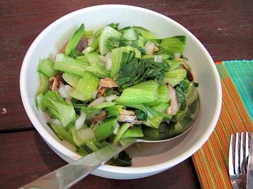 bok-choy Stir-fried bok choy and mushrooms