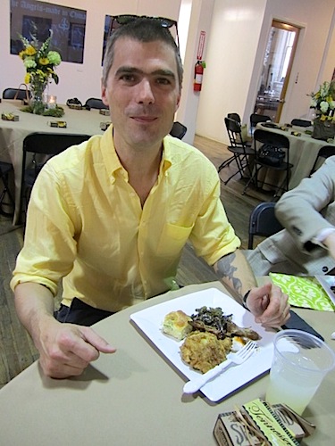 hugh-acheson Chef Hugh Acheson having a catered lunch at The Emporium Center on Gay Street.