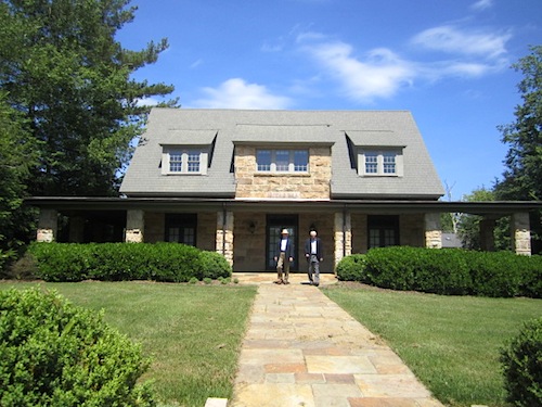 kappa-sigma-house Here are Arthur and Alan leaving the Kappa Sigma house where Arthur said he and his friends used to go "to relax after a day of studies and hours at the library." Right. Arthur was the Grand Master of the Kappa Sigs.