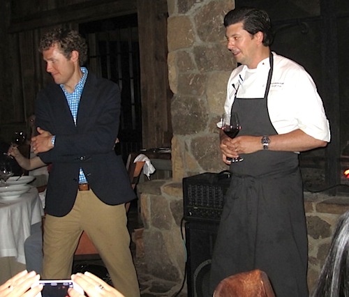 sam-and-joseph Sam Beall introduced Executive Chef Joseph Lenn to take a bow. Lenn is just back from receiving a James Beard Award: Best Chef Southeast.