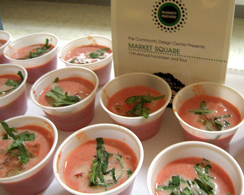 dscn0004 Folks were especially intrigued by this tomato soup with salsa and fresh basil, coupled with cucumber and pimento cheese sandwiches from Tupelo Honey. Yum!