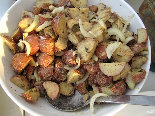 potatoes Roasted Kennebec potato salad from Shelton Farm.