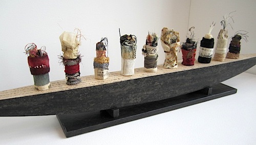 maiden-voyage Remember Diane and Doug Hanson who used to own a gallery in Bearden? They live in Santa Fe now, but have contributed this fabulous mixed media and carved wood piece called "Maiden Voyage."