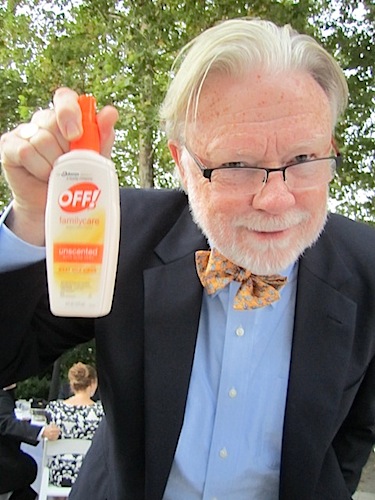 off Milton McNally displays the second most popular fluid of the night -- after the wine, of course!