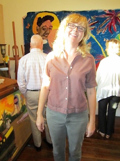 Artist Gina Phillips in her home on Sister Street across the street from the Holy Cross levee in the Lower Ninth Ward.