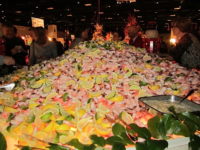 The Convention Center was ready for it. This mountain of shrimp was just one of the food offerings!