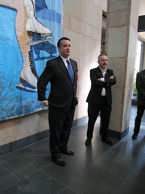 William Andrews, left, the director of the Ogden, and Bradley Sumrall the chief curator/collections manager. "Welcome to New Orleans," Williams said. "Don't forget to hydrate!" Ha.