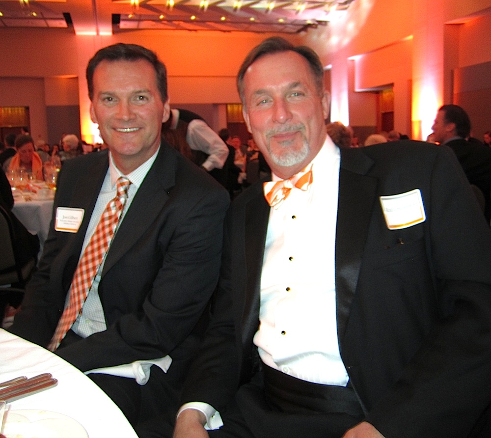 Also at our table, Jon Gilbert, left, executive senior associate athletics director, and Reid Crumpton