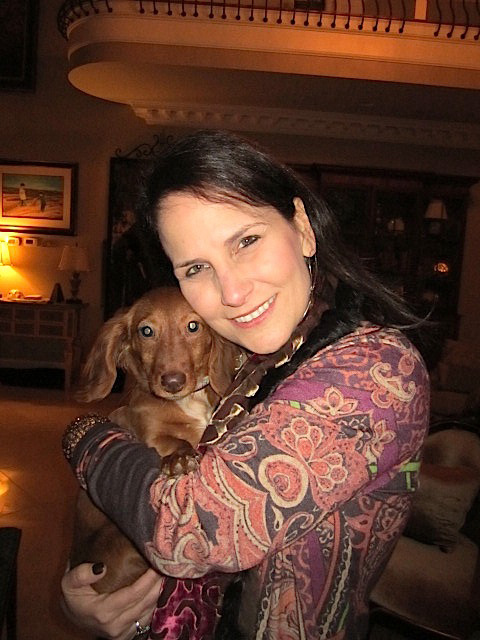 When we left, we met the Boyds' "new" dog - a dachshund named Oscar Mayer! Ha. Janet loved him.