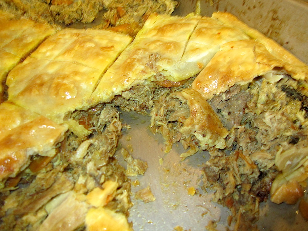 This is curry pork pie that Holly created from a recipe of chef Edward Lee of 610 Magnolia in Louisville, Kentucky. It was amazing. Warm with spices and full of flavor.