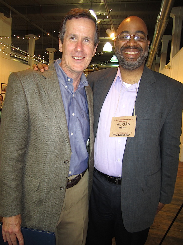 John Craig, founder of the International Biscuit Festival and the Southern Food Writing Conference, left, with soul food expert Adrian Miller.