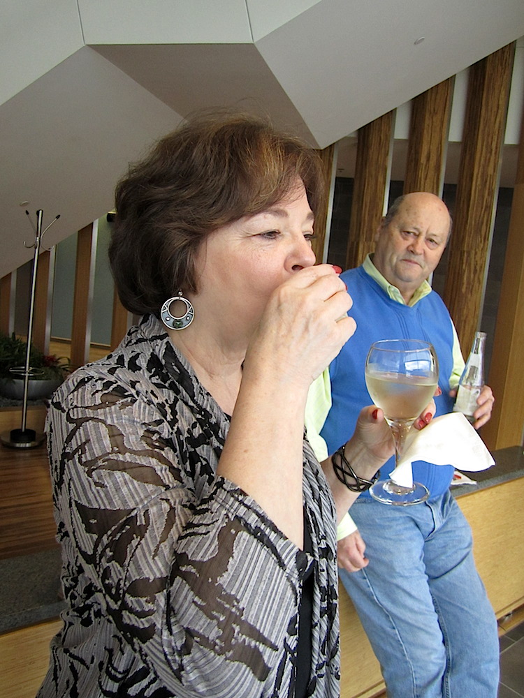 The soup was delicious, as Kathy Hamilton will attest. That's Richard Ford looking on.