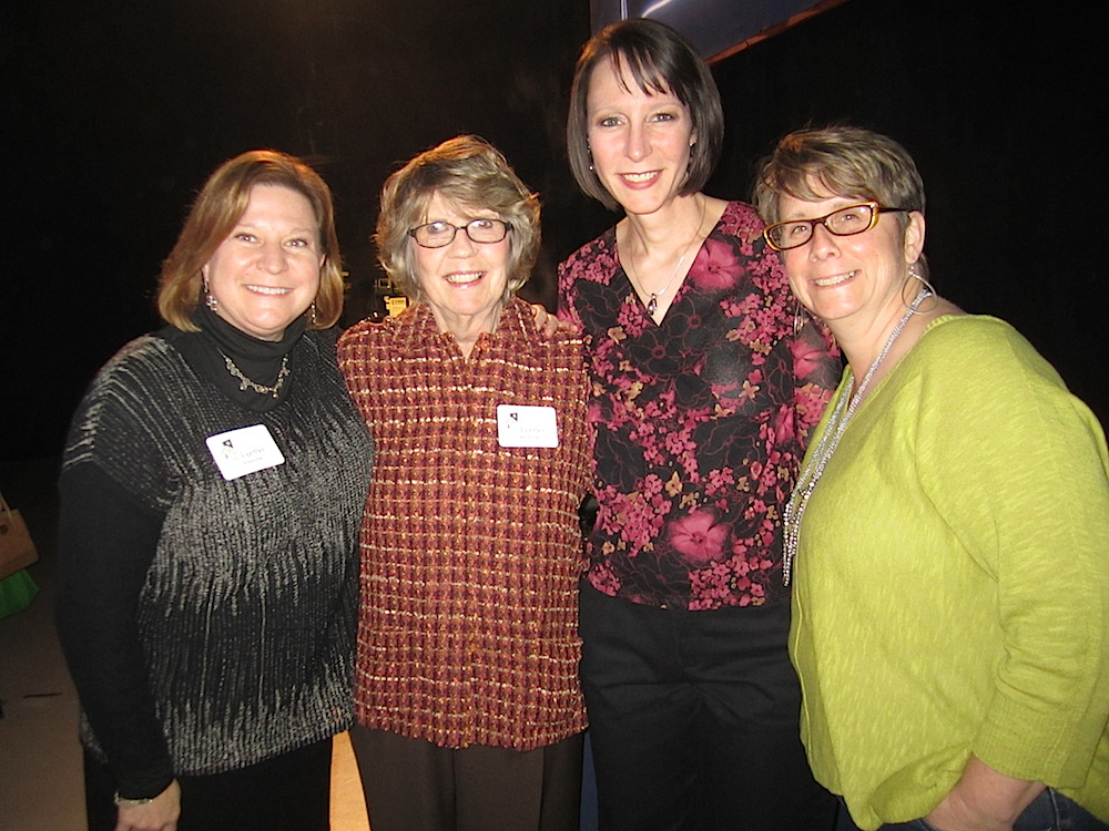 In the studio where dinner was served and the performance would be held, from left, Susan Brown, Marilyn Sobota, Rachel Ford and Martha Buchanan. Ms. Sobota was the recipient of Rebuilding Together Knoxville's assistance last year and was featured in a video that was shown before the concert.