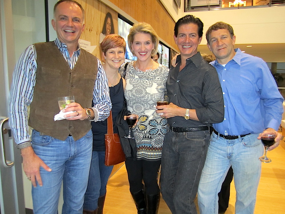At the reception, from left, Tim Young, Booth Kammann, Mary Bogert, Jeff Cupp and Kurt Kammann.