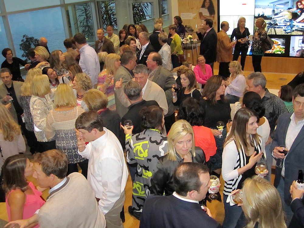 The lobby got crowded.