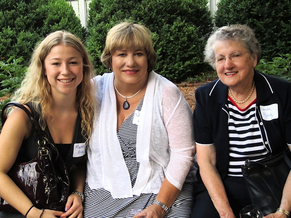 Three generations. From left, Martha Ashe (a current Moxley Carmichael intern); her mom, Joan Ashe; and Ashe's aunt, former County Commissioner Wanda Moody.